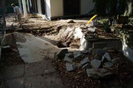 Brunnenbecken Zustand vor Restaurierung