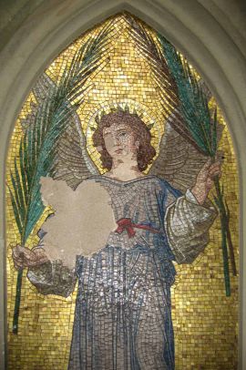 Angel with palm leaf nade in 1895 before restoration