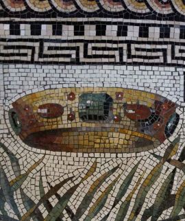 mosaic floor Kevelaer, "In cades" crown