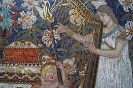 Mosaic on the Dernburg family grave, detail Mosaic on the Dernburg family grave, detal