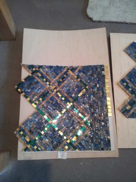 In our studio: one of six prepared parts of the mosaic