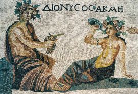 Replik des Fußbodenmosaiks Dionysos und Akme Zypern, 2.Jhr. v. Chr.