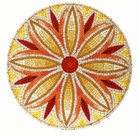 Mosaiktisch, Durchmesser 60 cm, Smalten